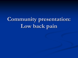 Back pain - Home - Department of Undergraduate Education