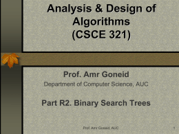 Elementary Data Structures: Binary Search Trees
