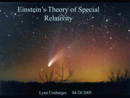 Einstein's Theory of Special Realtivity