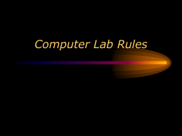 Computer Lab Rules - Royal Oak Schools