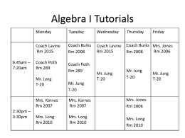 Algebra I Tutorials