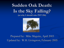 Sudden Oak Death