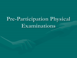 Pre-Participation Physical Examinations