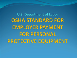 OSHA STANDARD FOR EMPLOYER PAYMENT FOR PERSONAL …