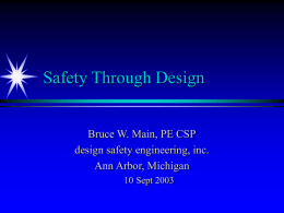 safety through design... advances in safety methods
