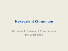 Hexavalent Chromium - WVU Ext