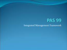 PAS 99 - CQI Scotland - Chartered Quality Institute