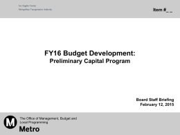 FY13 Budget Development Progress Report