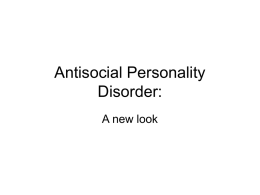 Antisocial Personality Disorder: