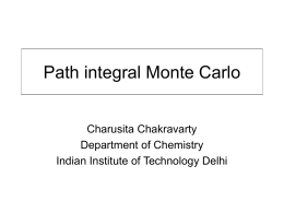 Path integral Monte Carlo - Jawaharlal Nehru Centre for