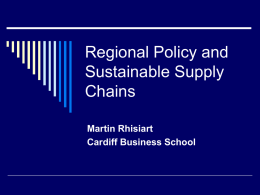 Regional Policy and Sustainable Supply Chains