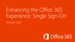 Office 365: Understanding Identities and Single Sign On