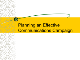 Planning an Effective Communications Campaign