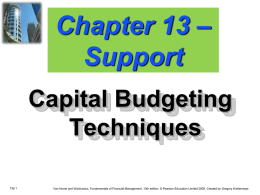 Chapter 13 -- Capital Budgeting Techniques