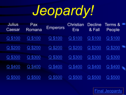 Rome Jeopardy