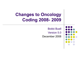 Changes to Oncology Reimbursement 2009