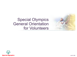 SOI PDS Overview - Special Olympics