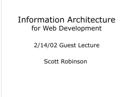 Information Architecture for the Web