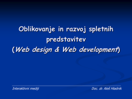 Oblikovanje in razvijanje spletnih strani