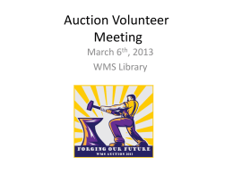 Auction Volunteer Kick Off Meeting