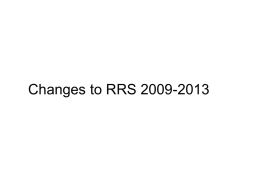 Changes to RRS 2009-2013