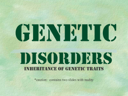 Genetic Disorders - Narragansett Pier School