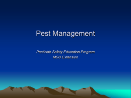 Insect Management - Pesticide Safety Education Program