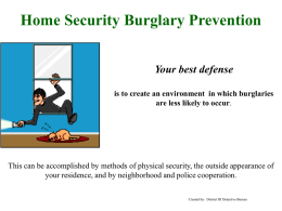 Residential Burglary Prevention (PowerPoint)