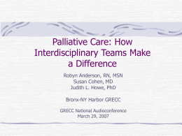 The Role of the Palliative Care Team