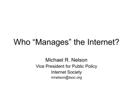 Who “Manages” the Internet?
