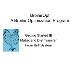 BroilerOpt a Broiler Optimization Program