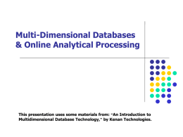MultiDimensional Databases