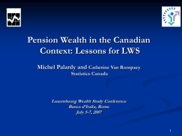 Pension Wealth in the Canadian Context: Lessons for LWS