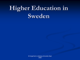 Higher Education in Sweden