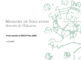 First results of OECD Pisa 2006