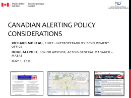 Canadian alerting policy considerations