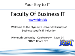 Introduction to IT facilities in the University of Plymouth