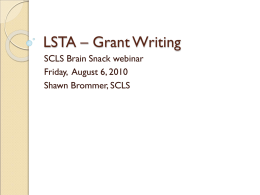 LSTA – Grant Writing - South Central Library System