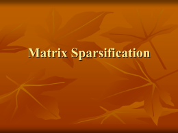 Matrix Sparsification - Utah State University