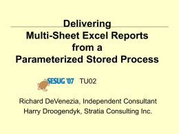 Delivering Multi-Sheet Excel Reports from a Parameterized