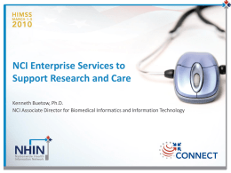 NCI Enterprise Services to Support Research and Care