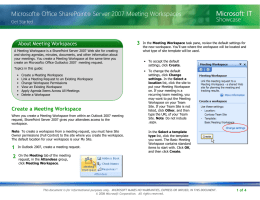 SharePoint Meeting Workspaces Get Started - Home