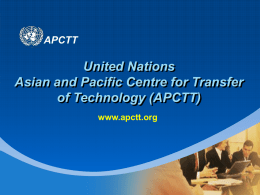 United Nations Asian And Pacific Centre For Transfer of