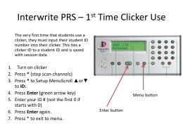 Interwrite PRS – 1st Time Clicker Use