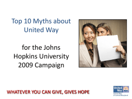Top 10 Myths about United Way for the Johns Hopkins