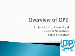 Overview of OPE