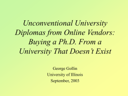 Unconventional University Diplomas from Online Vendors