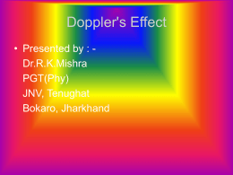 Doppler's Effect - jnv tenughat bokaro jharkhand