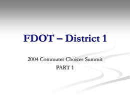FDOT – District X - University of South Florida