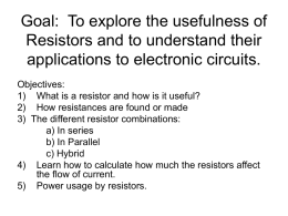Resistors - Web Physics